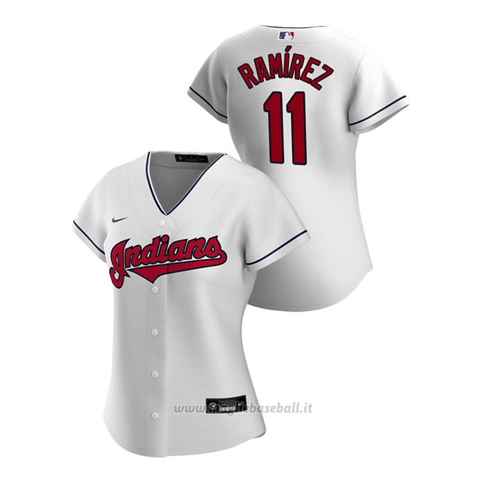 Maglia Baseball Donna Cleveland Indians Jose Ramirez 2020 Replica Primera Bianco